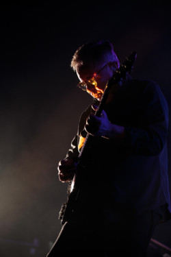 Bernard Sumner of New Order performing on stage at Budweiser Stage in Toronto, CANADA