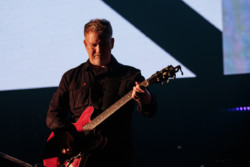 Phil Cunningham of New Order performing on stage at Budweiser Stage in Toronto, CANADA