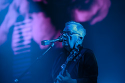 Bernard Sumner of New Order performing on stage at Budweiser Stage in Toronto, CANADA