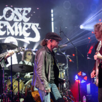 Tom Hamilton, Chasen Hampton and Peter Stroud perform with Close Enemies in Fort Lauderdale, Florida, on January 24, 2026.