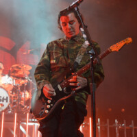 Nik Hughes and Gavin Rossdale perform with Bush in Hollywood, Florida, on May 12, 2026. The performance was part of the "The Land of Milk and Honey" tour. (Photo by Geoffrey Clowes/Sipa USA)