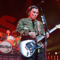 Nik Hughes and Gavin Rossdale perform with Bush in Hollywood, Florida, on May 12, 2026. The performance was part of the "The Land of Milk and Honey" tour. (Photo by Geoffrey Clowes/Sipa USA)