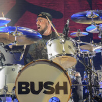 Nik Hughes performs with Bush in Hollywood, Florida, on May 12, 2026. The performance was part of the "The Land of Milk and Honey" tour. (Photo by Geoffrey Clowes/Sipa USA)