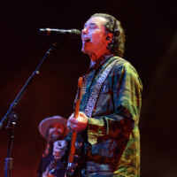 Chris Traynor and Gavin Rossdale perform with Bush in Hollywood, Florida, on May 12, 2026. The performance was part of the "The Land of Milk and Honey" tour. (Photo by Geoffrey Clowes/Sipa USA)